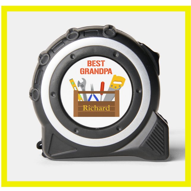 Fun Best Grandpa Name Toolbox  Tape Measure (Creator Uploaded)