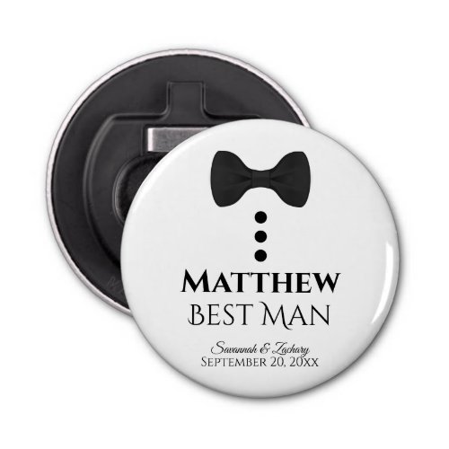 Fun Best Man Wedding Favor Black Bow Tie Tuxedo Bottle Opener