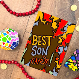 Fun Best Son Ever Birthday Modern Inspirivity Card