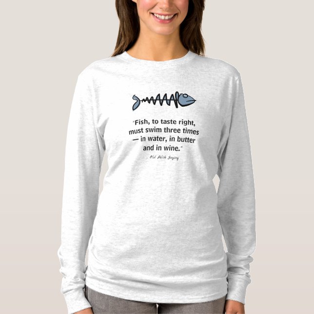 Fun "Best Tasting Fish'" Long-sleeved T-Shirt (Front)