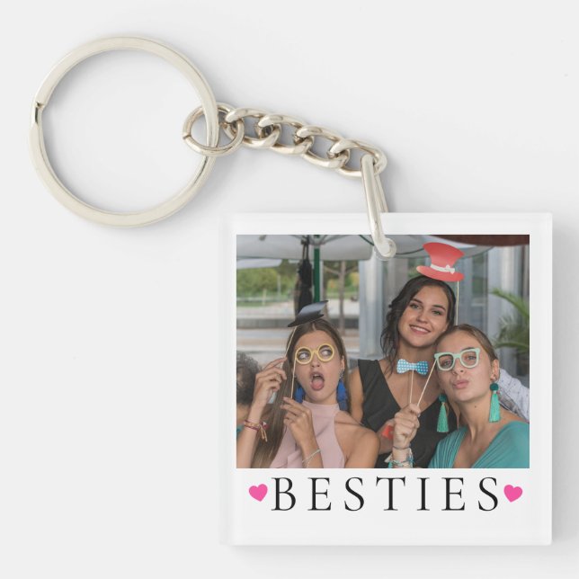 Fun BESTIE 2 Double Sided Photo Keychain  (Front)