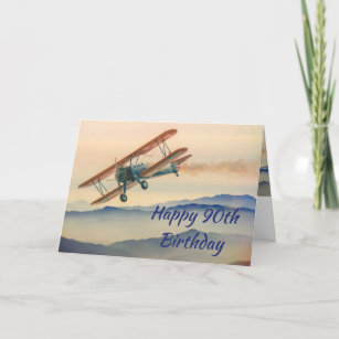 Bi-Plane Card Happy Birthday WINGS OVER ROUGHAM