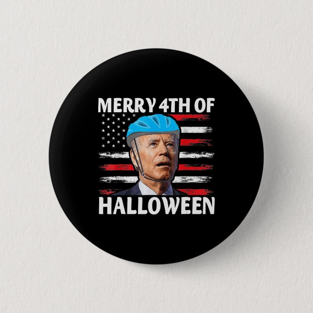 Fun Biden Dazed Merry th July Happy Halloween Bide Button (Front)