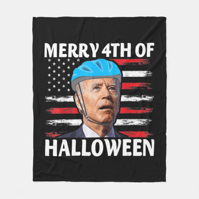 Fun Biden Dazed Merry th July Happy Halloween Bide Fleece Blanket (Front)