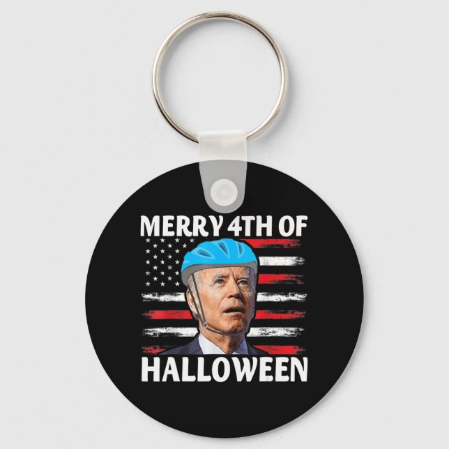 Fun Biden Dazed Merry th July Happy Halloween Bide Keychain (Front)