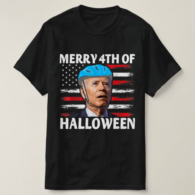 Fun Biden Dazed Merry th July Happy Halloween Bide T-Shirt (Design Front)