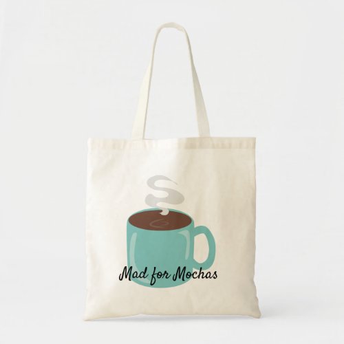 Fun Big Coffee or Cocoa Lovers Beverage Cartoon Tote Bag