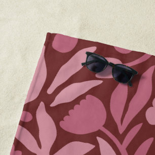 Fun Big Flower Bold Color Beach Towel