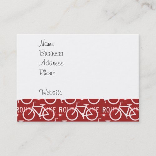 Fun Bike Route Fixie Bicycle Cyclist Pattern Red Business Card