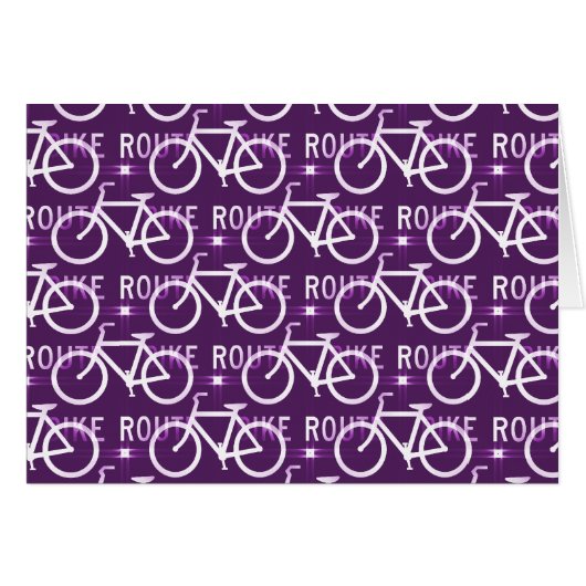 Fun Bike Route Fixie Bike Cyclist Pattern Purple (Front Horizontal)