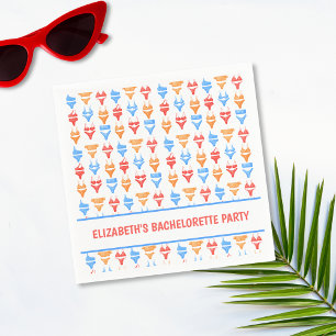 Fun Bikini Pool Party Personalized Bachelorette Napkins