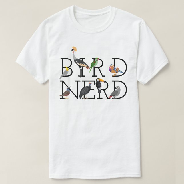Fun Bird Nerd T-Shirt (Design Front)