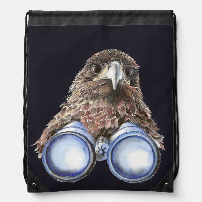 Fun Bird Watcher  Birder Birding  Drawstring Bag (Front)