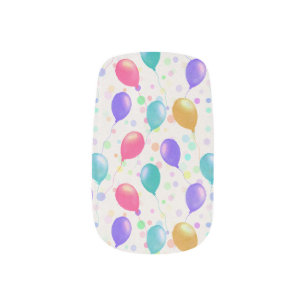 Fun Birthday Balloon Party Minx Nail Art