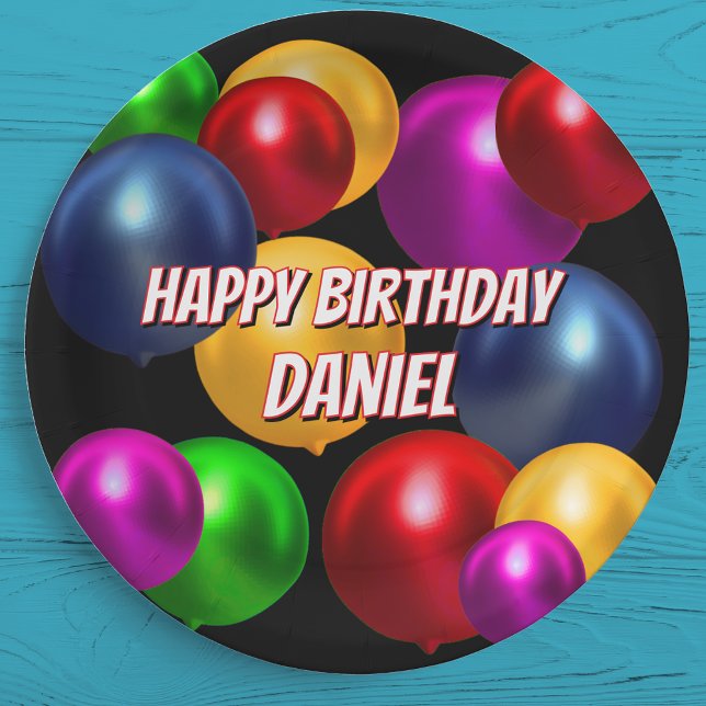 Fun Birthday Balloons Personalized  Paper Plates (Creator Uploaded)
