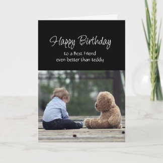Fun Birthday Best Friend Cute Teddy Bear Card