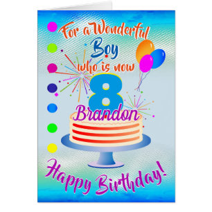 FUN BIRTHDAY BOY - BLUE / BLUE PERSONALIZED CARDS