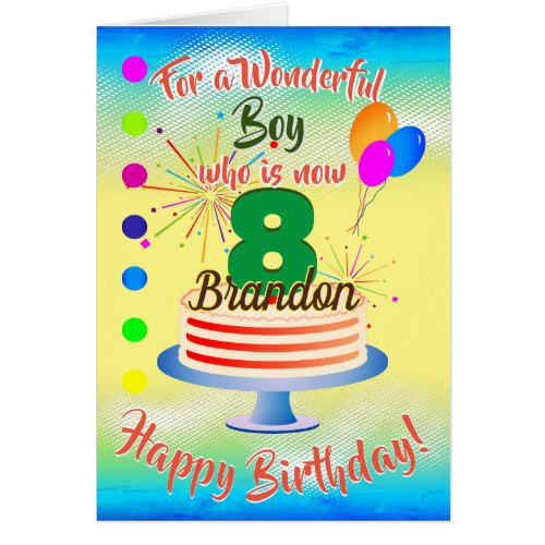 FUN BIRTHDAY BOY BLUE  YELLOW PERSONALIZED