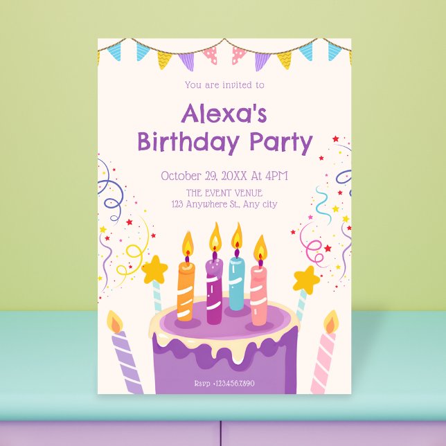 Fun birthday cake candy  invitation (Creator Uploaded)