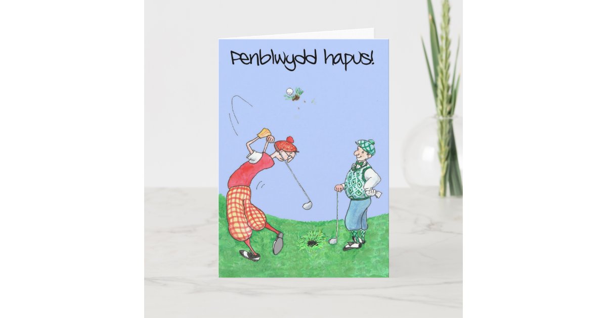 Fun Birthday Card For Golfer Welsh Greeting Zazzle Com