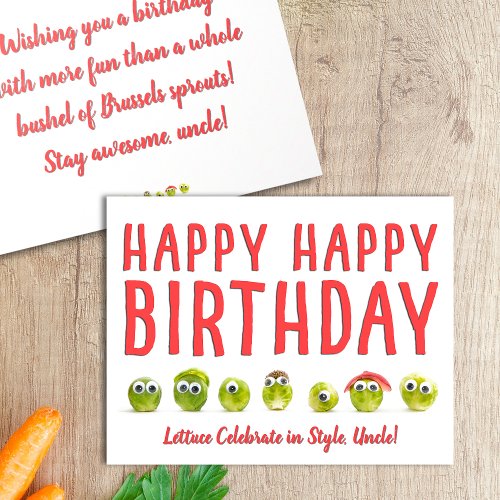 Fun birthday card uncle food funny pun vege