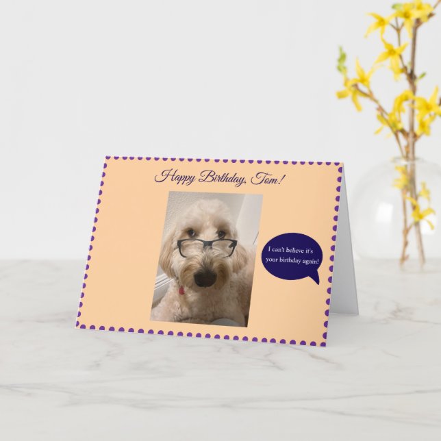 Fun Birthday, Folded Greeting Card (Yellow Flower)