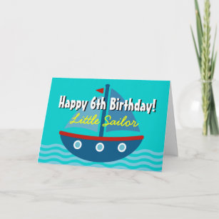 Fun Birthday greeting card for kids   Toy sailboat