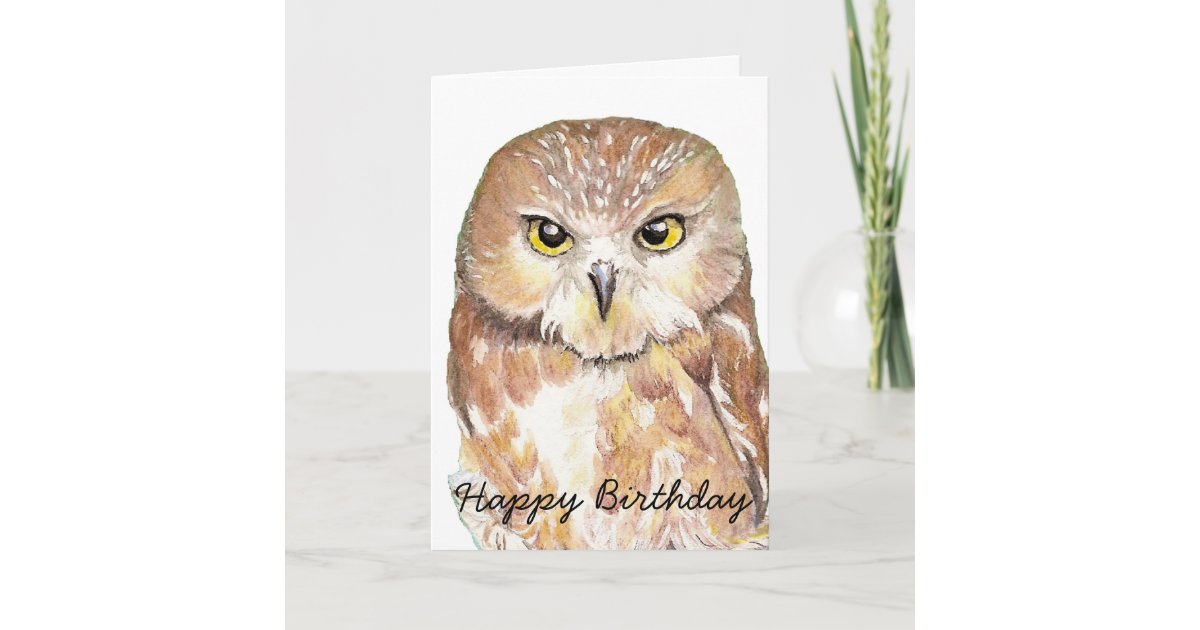 Fun Birthday Humor Owl, Bird, Nature, Wildlife Card | Zazzle.com