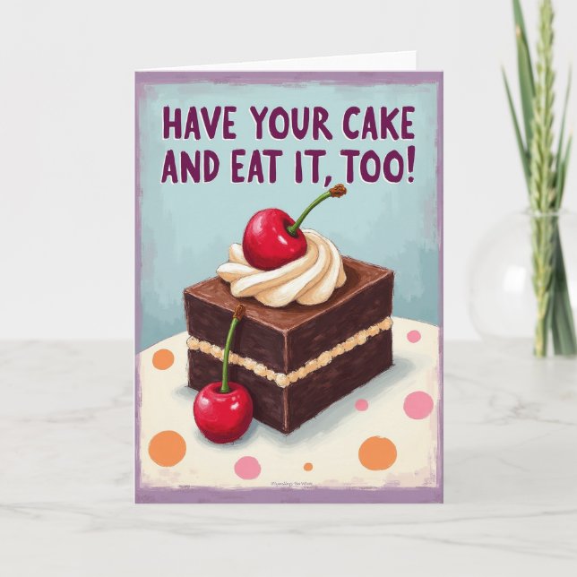 Fun Birthday Layered Cake Card (Front)