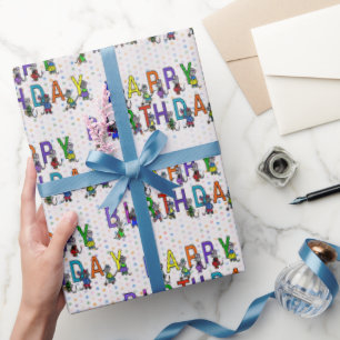 Fun Birthday Mice with Polka Dots Wrapping Paper