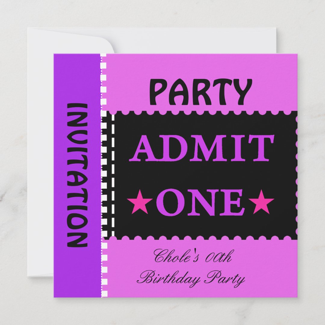 Fun Birthday Party Girls Teen Tweens Purple Invitation Zazzle