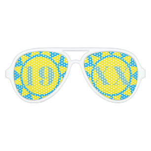 Fun birthday party vintage retro sunglasses blue
