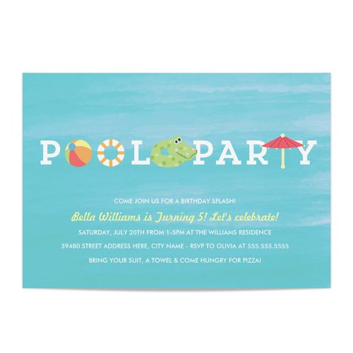 Fun Birthday Pool Party Invitation