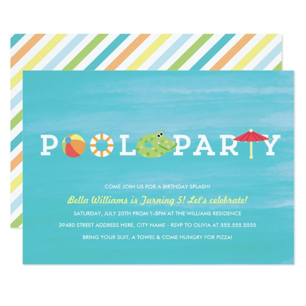 Fun Birthday Pool Party Invitation