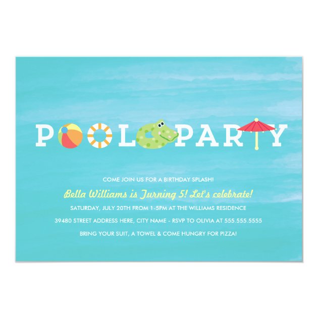 Fun Birthday Pool Party Invitation
