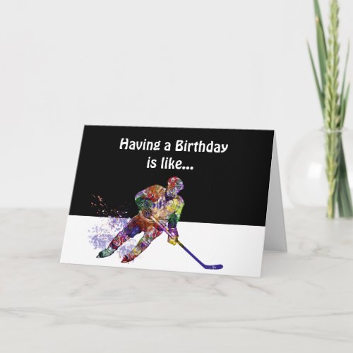 Fun Birthday Short Handed Goal Hockey Card