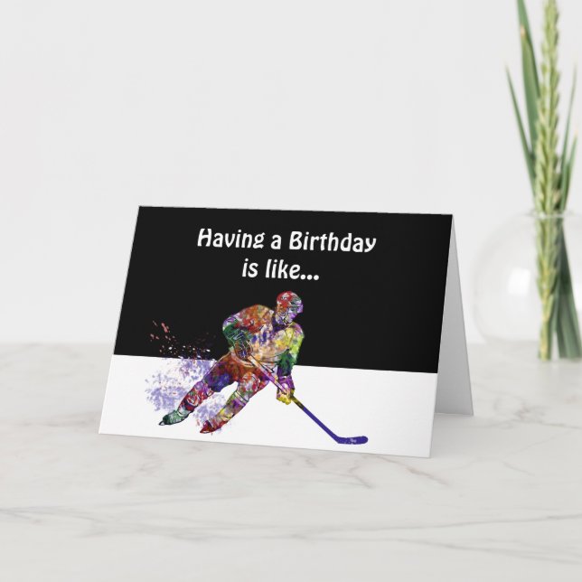 Fun Birthday Short Handed Goal Hockey Card (Front)