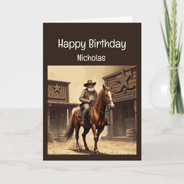 Fun Birthday Western Wild West Humor Card (Front)