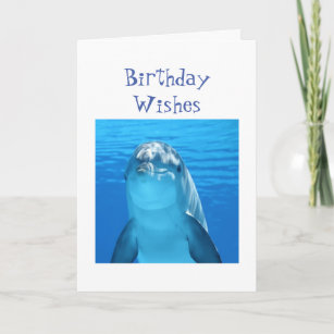 Fun Birthday Wishes Porpoise or Dolphin Card