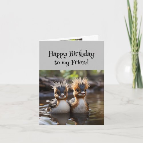 Fun Birthday Wonderful Friend Cute Birds Card