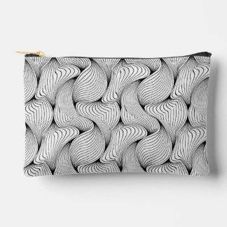 Fun Black and White Interwoven Lines Accessory Pouch