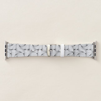 Fun Black and White Interwoven Lines Apple Watch Band