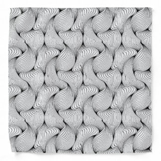 Fun Black and White Interwoven Lines Bandana