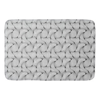 Fun Black and White Interwoven Lines Bath Mat