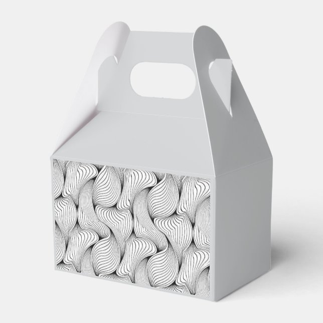 Fun Black and White Interwoven Lines Favor Boxes (Front Side)