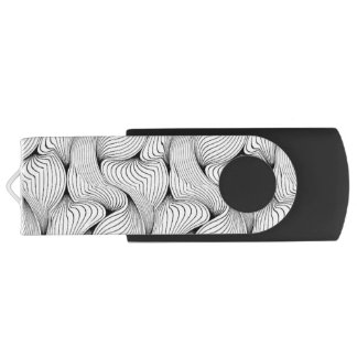 Fun Black and White Interwoven Lines Flash Drive