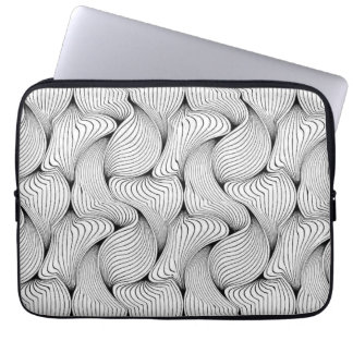 Fun Black and White Interwoven Lines Laptop Sleeve