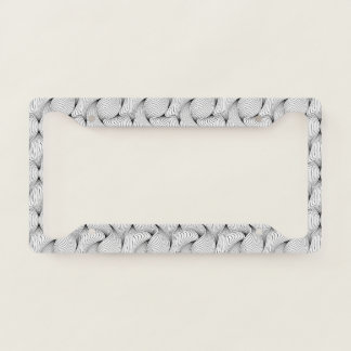 Fun Black and White Interwoven Lines License Plate Frame