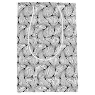 Fun Black and White Interwoven Lines Medium Gift Bag
