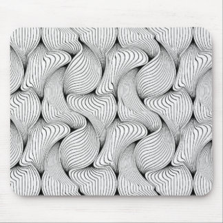 Fun Black and White Interwoven Lines Mouse Pad